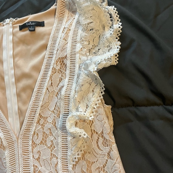 Lulus Elegant Lace Romper in Cream - Picture 6 of 8